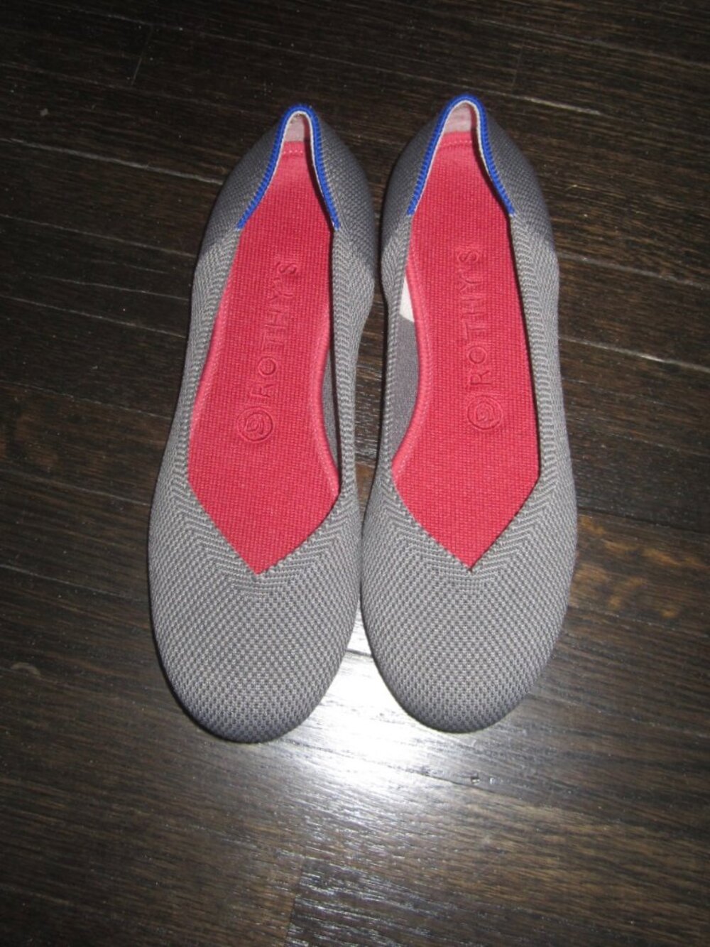ROTHY'S The Flat Round Toe Ballet Flats Shoes Pebble Gray Women's 7 1/2